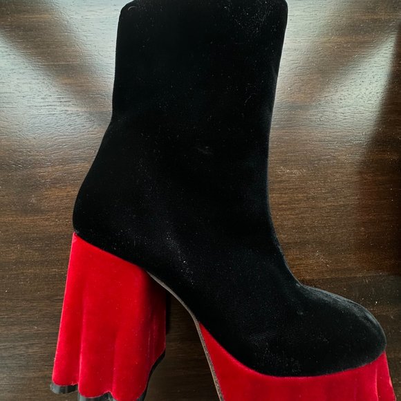 Marni Platform Velvet Heeled Boots - Picture 6 of 8